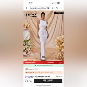 White dress with a slit